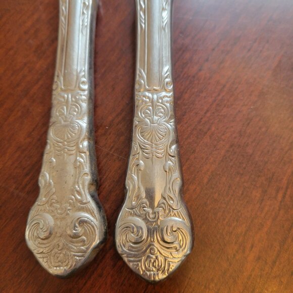 Reed & Barton Rennesaince Stainless Steel Carving Knife & Fork Set Vintage Ornat - Picture 2 of 5